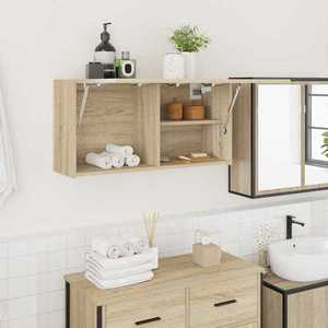 vidaXL Dulap perete baie, stejar sonoma, 80x25x40 cm, lemn prelucrat imagine