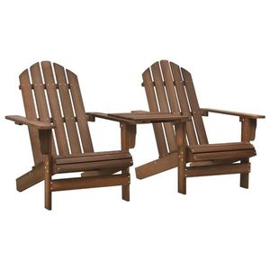 vidaXL Scaune de grădină Adirondack & masă ceai, maro, lemn masiv brad imagine