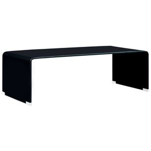 vidaXL Măsuță de cafea, negru, 98x45x31 cm, sticlă securizată imagine