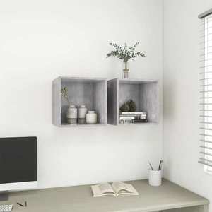 vidaXL Dulapuri de perete, 2 buc., gri beton, 37x37x37 cm, PAL imagine