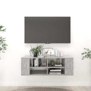 vidaXL Dulap TV montat pe perete, gri beton, 102x35x35 cm, PAL imagine