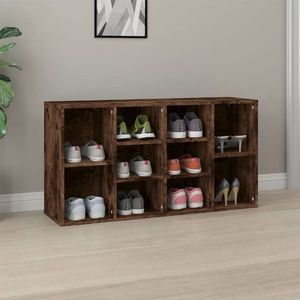 vidaXL Bancă de pantofi, stejar fumuriu 103x30x54, 5 cm lemn prelucrat imagine