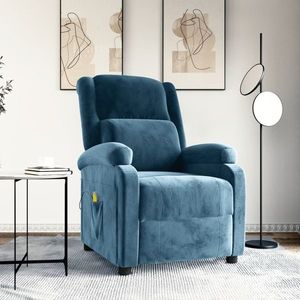 vidaXL Fotoliu de masaj, albastru, catifea imagine