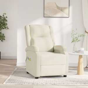 vidaXL Fotoliu de masaj electric, crem, catifea imagine