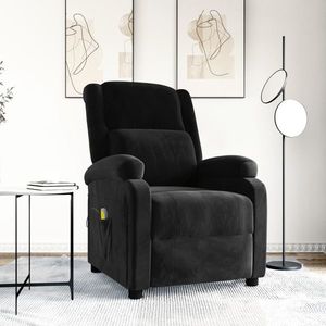 vidaXL Fotoliu de masaj, negru, catifea imagine