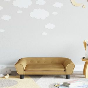 vidaXL Canapea pentru copii, maro, catifea imagine