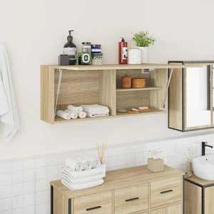 vidaXL Dulap perete baie, stejar sonoma, 100x25x40 cm, lemn prelucrat imagine