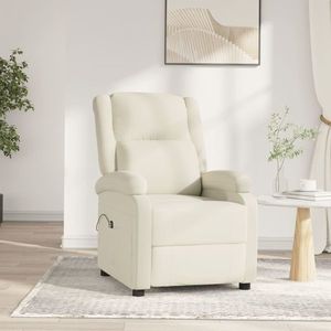 vidaXL Fotoliu rabatabil electric, crem, catifea imagine