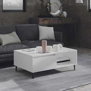 vidaXL Masă de cafea, alb, 90x60x35 cm, lemn prelucrat imagine
