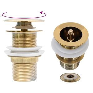 vidaXL Ventil scurgere push, fără preaplin, auriu 6, 4x6, 4x9, 1 cm imagine