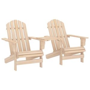 vidaXL Scaune de grădină Adirondack cu masă de ceai, lemn masiv brad imagine