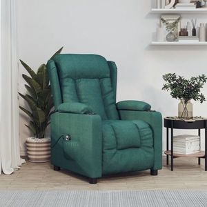 vidaXL Fotoliu rabatabil electric, verde închis, material textil imagine