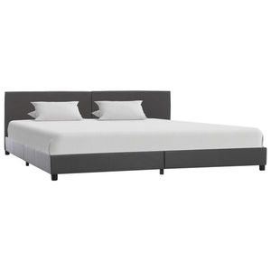 vidaXL Cadru de pat, gri, 180x200 cm, piele ecologică imagine