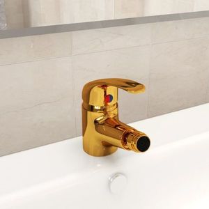 vidaXL Baterie mixer pentru bideu baie, auriu, 13x12 cm imagine