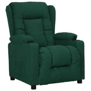 vidaXL Fotoliu rabatabil, verde închis, material textil imagine