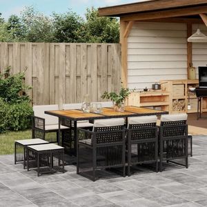 vidaXL Set mobilier de exterior, 11 piese, poliratan imagine
