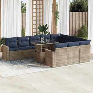 vidaXL Set mobilier de grădină, 11 piese, negru imagine