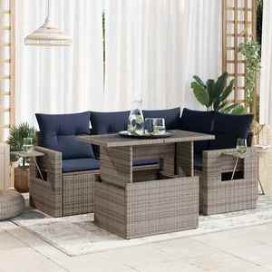 vidaXL Set mobilier de grădină cu perne, 5 piese, poliratan/lemn acacia imagine