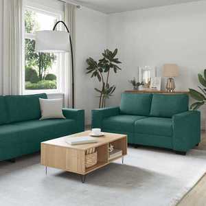 vidaXL Set de canapele cu perne, 2 piese, verde închis, textil imagine