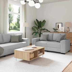 vidaXL Set de canapele cu perne, 3 piese, gri nor, textil imagine