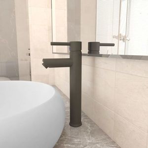 vidaXL Baterie mixer de baie, gri, 12x30 cm imagine
