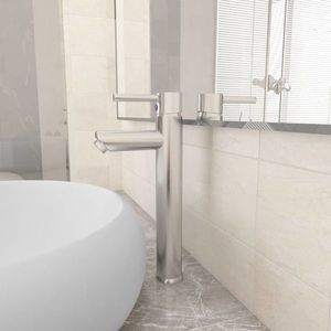 vidaXL Baterie mixer de baie, argintiu, 12x30 cm imagine