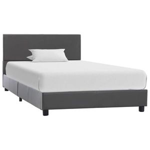 vidaXL Cadru de pat, gri, 100x200 cm, piele ecologică imagine