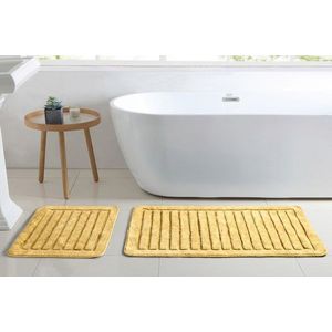 Set covorase de baie 2 piese, Alanur Home, COTTONKT000206, Bumbac, Galben mustar imagine