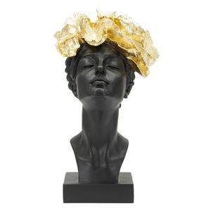 Statueta decorativa, Woman With Butterfly, Mauro Ferretti, 21 x 20 x 36.5 cm, polirasina, negru/auriu imagine