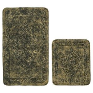 Set covorase de baie 2 piese, Alanur Home, COTTONKT000179, Bumbac, Verde imagine