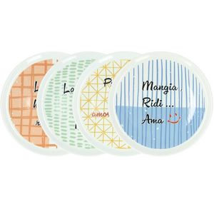 Set 4 platouri pizza Cinzia V3, Andrea Fontebasso, 33 cm, portelan, multicolor imagine