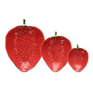 Set 3 boluri de servire Strawberry, Andrea Fontebasso, ceramica, rosu imagine