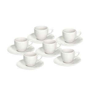 Set 6 cesti de cafea cu farfurie Golf, Tognana Porcellane, 90 ml, portelan, alb imagine