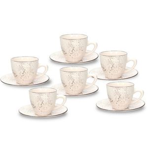Set 6 cesti de cafea cu farfurie Louise Stay, Tognana Porcellane, 100 ml, ceramica, multicolor imagine