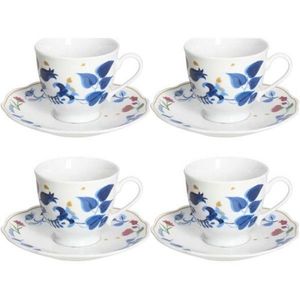 Set 4 cesti de cafea cu farfurie Poema Alchimia, Andrea Fontebasso, 200 ml, portelan, multicolor imagine