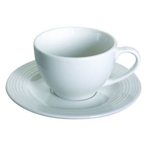 Set 6 cesti de ceai cu farfurie Polis Circles, Tognana Porcellane, 200 ml, portelan, alb imagine