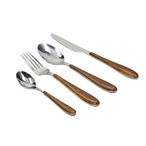 Set tacamuri 24 piese Antony Wood, Tognana Porcellane, inox, maro imagine