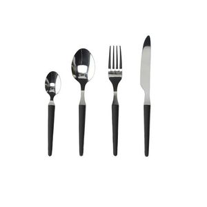 Set tacamuri 24 piese Antony Zen, Tognana Porcellane, otel, negru imagine