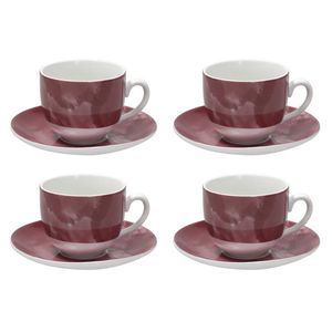 Set 4 cesti de cafea cu farfurie Sfera, Andrea Fontebasso, 250 ml, portelan, mov imagine