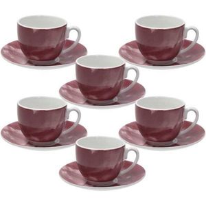 Set 6 cesti de cafea cu farfurie Sfera, Andrea Fontebasso, 120 ml, portelan, mov imagine