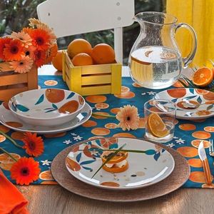 Serviciu de masa 18 piese, Tognana, Madison Arance, portelan, multicolor imagine