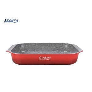 Tava cu acoperire ceramica Red Line, Cooking by Heinner, 39.5x26x6.5 cm, aluminiu turnat, rosu/gri imagine