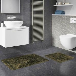 Set covorase de baie 2 piese, Alanur Home, COTTONKT000187, Bumbac, Verde imagine