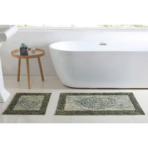 Set covorase de baie 2 piese, Alanur Home, COTTONKT000211, Bumbac, Verde imagine