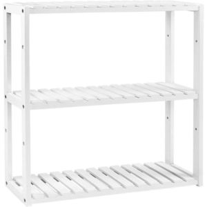 Raft de depozitare multifunctional Songmics, 60x15x54 cm, bambus, alb imagine