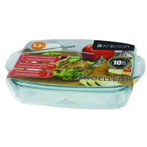 Vas de copt termorezistent cu capac Excellent, Ambition, 5.3 L, sticla imagine