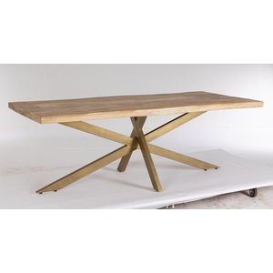 Masa Jaidev, Bizzotto, 220x100x77 cm, otel/lemn de mango, design unicat imagine