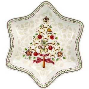 Bol pentru servire, Villeroy & Boch, Winter Bakery Delight Christmas tree, 24.5 cm, portelan premium imagine