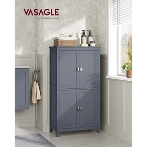 Dulap pentru baie, Vasagle, 60x30x110 cm, MDF, gri imagine