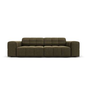 Canapea 3 locuri, Jennifer-51, Micadoni Home, 204x102x70 cm, catifea, verde imagine
